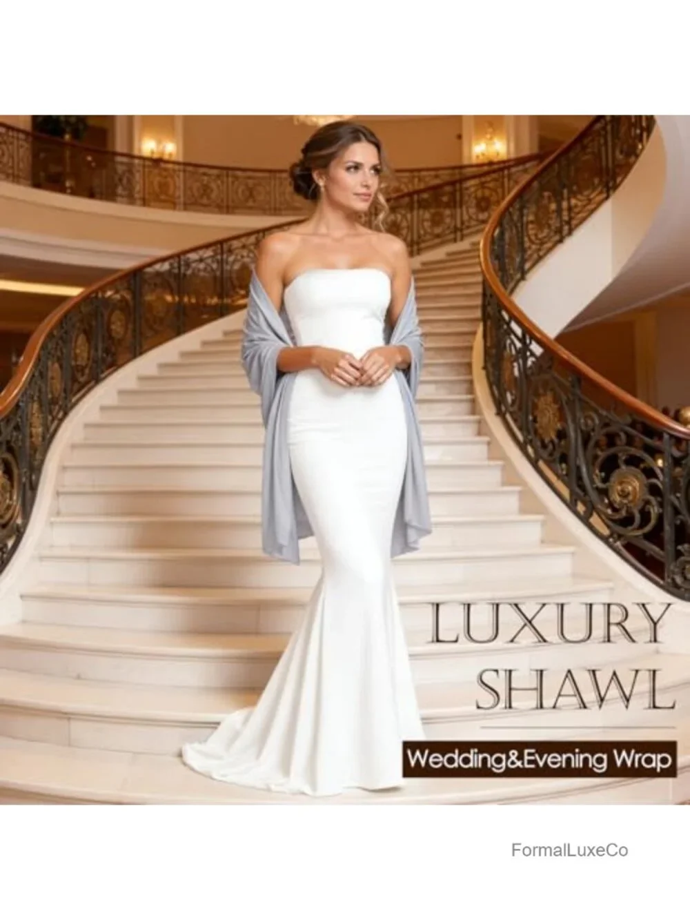 Lightweight Satin Wrap for Evening Dresses, Formal Wedding Shawl, Bridal Party